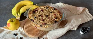 Baked Oats mit Banane, fertig angerichtet
