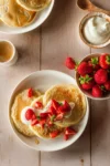 Kefir Pancakes mit Erdbeeren als Topping