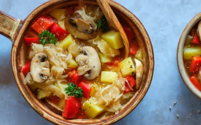 Sauerkrauteintopf mit Pilzen und Paprika