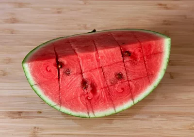 Wassermelone Feta Salat Melone in Wuerfel